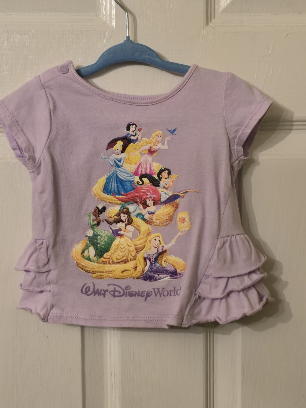 Disney Lilac Princesses Graphic Tee with Multi-Color Artwork